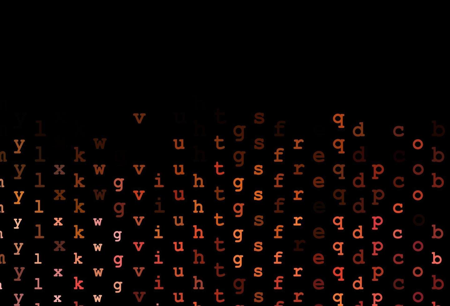 dunkelgelbes, orangefarbenes Vektormuster mit ABC-Symbolen. vektor