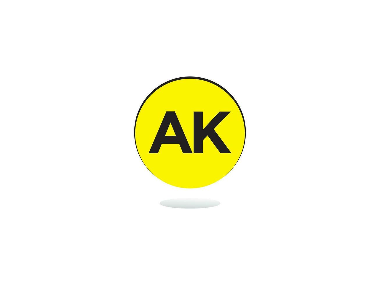 unik ak logotyp ikon, monogram ak cirkel logotyp brev vektor konst