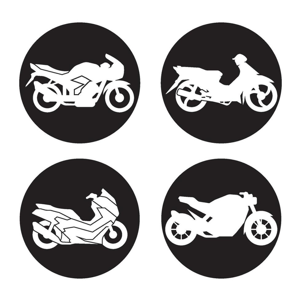 motorcykel ikon vektor design illustration logotyp mall