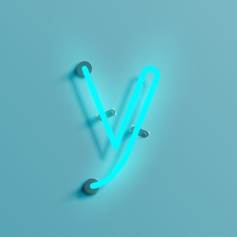 Realistische Neonfigur aus einem Schriftsatz, Vektor