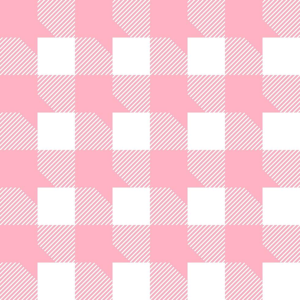 rosa gingham sömlös mönster, pläd upprepar, rutig bakgrund, rosa schack, tapet, tyg, bordsduk, textilier, klänningar, papper, strö, filtar, vektor illustration