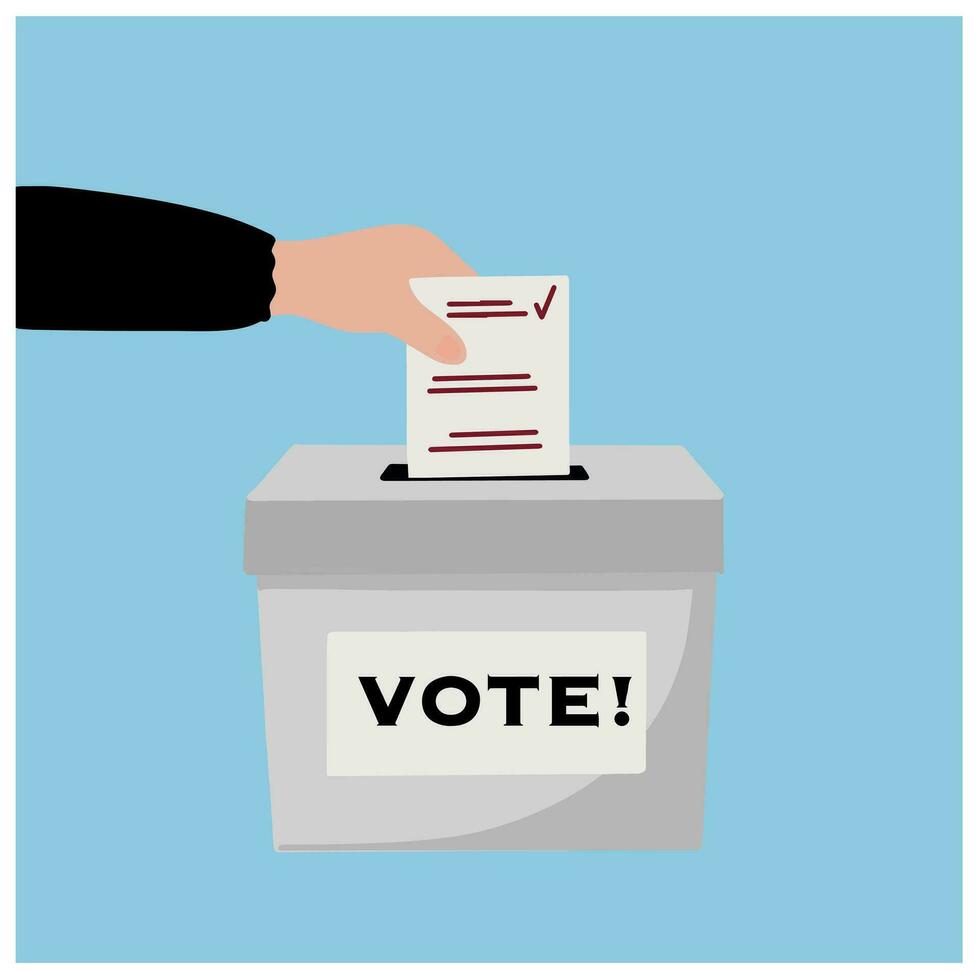 Wählen Konzept Hand setzt abstimmen Stimmzettel im Box Illustration vektor