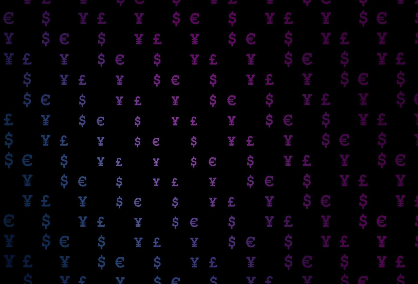 dunkelrosa, blaue Vektortextur mit Finanzsymbolen. vektor