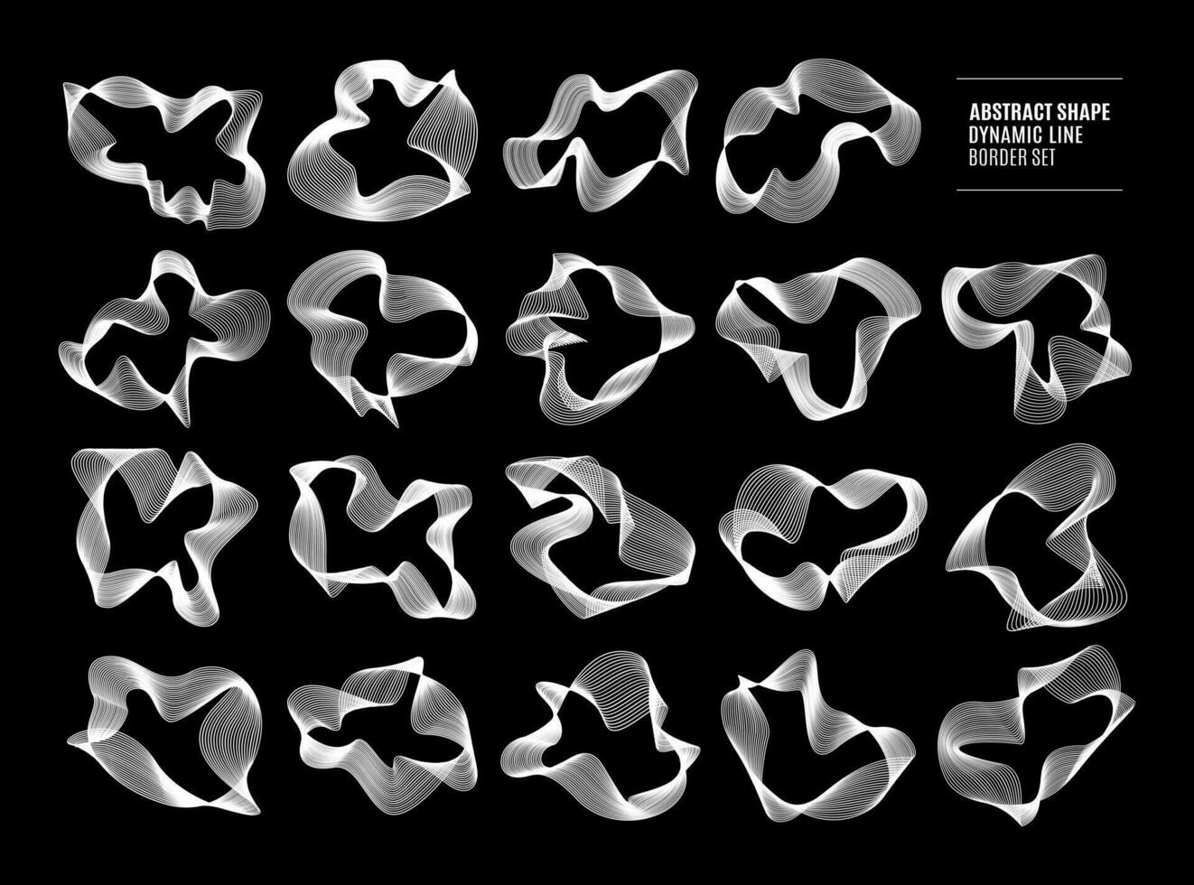 samling av abstrakt form dynamisk linje gräns logotyp design vektor