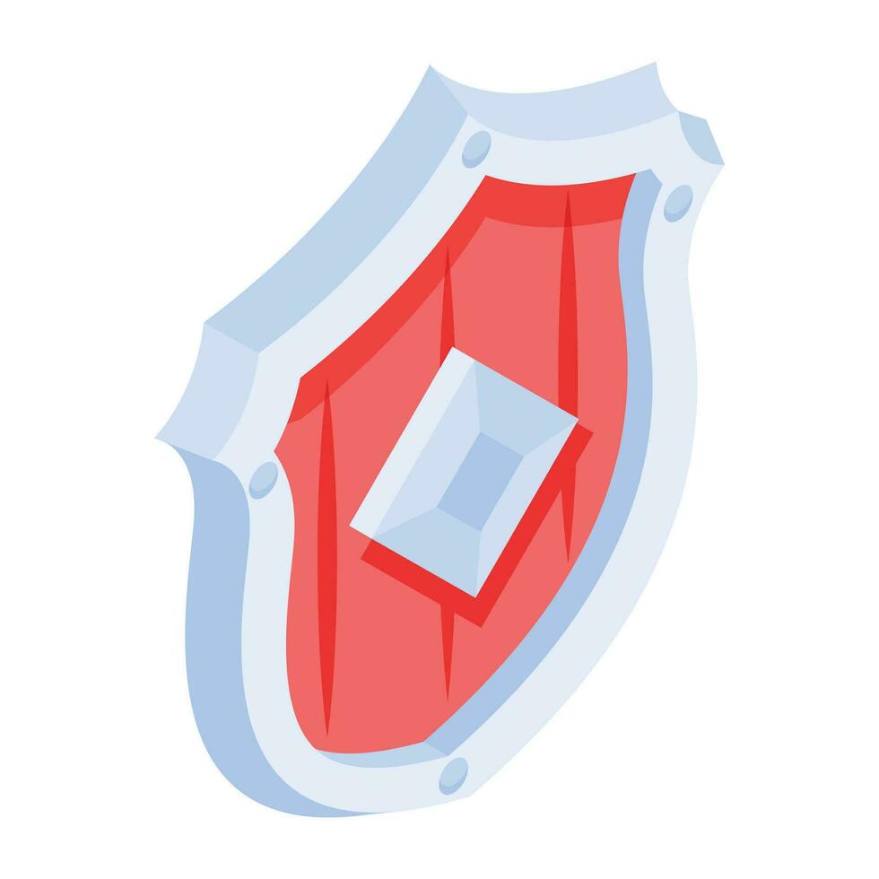 skalbar isometrisk ikon av rustning skydda vektor