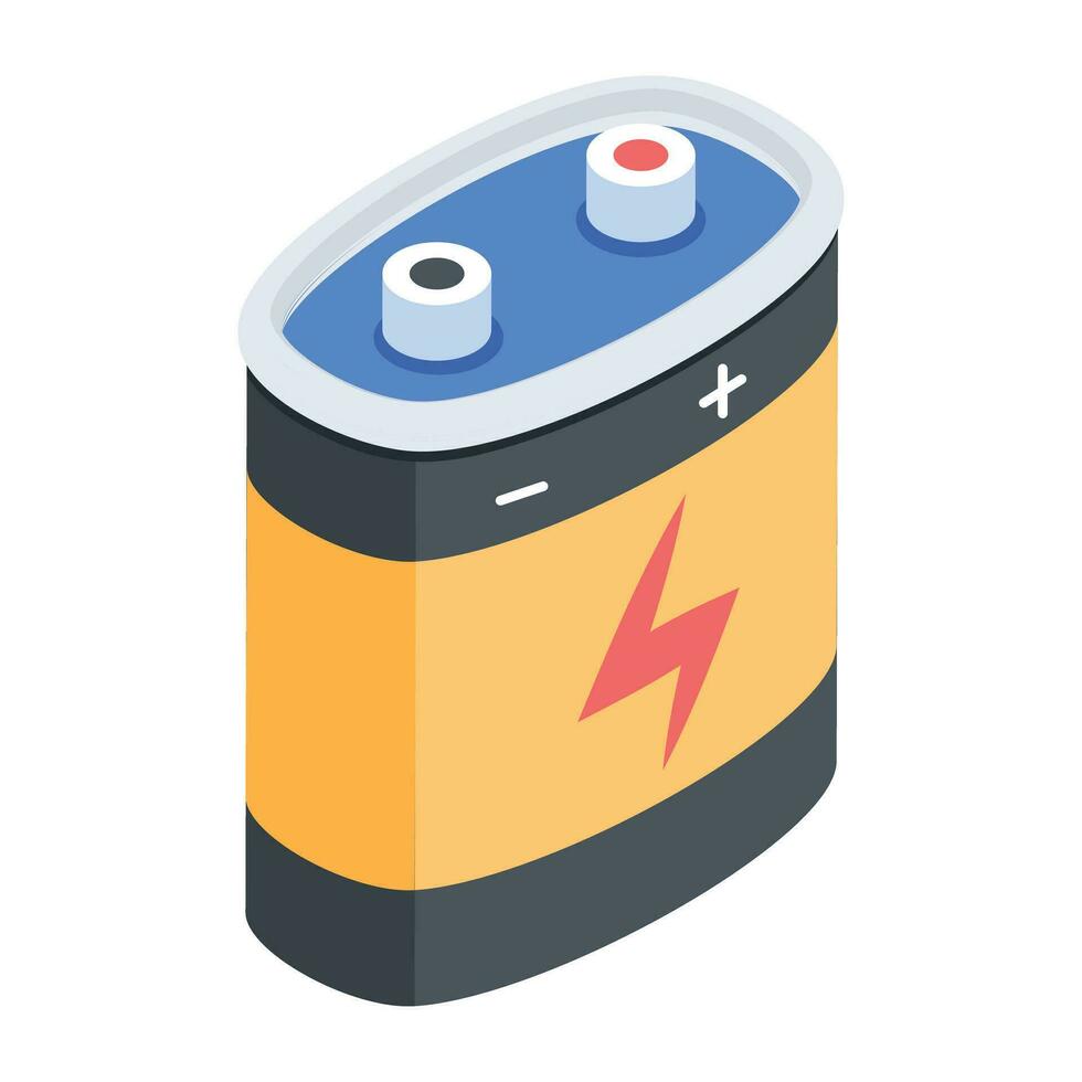 trendig isometrisk ikon av spel batteri vektor