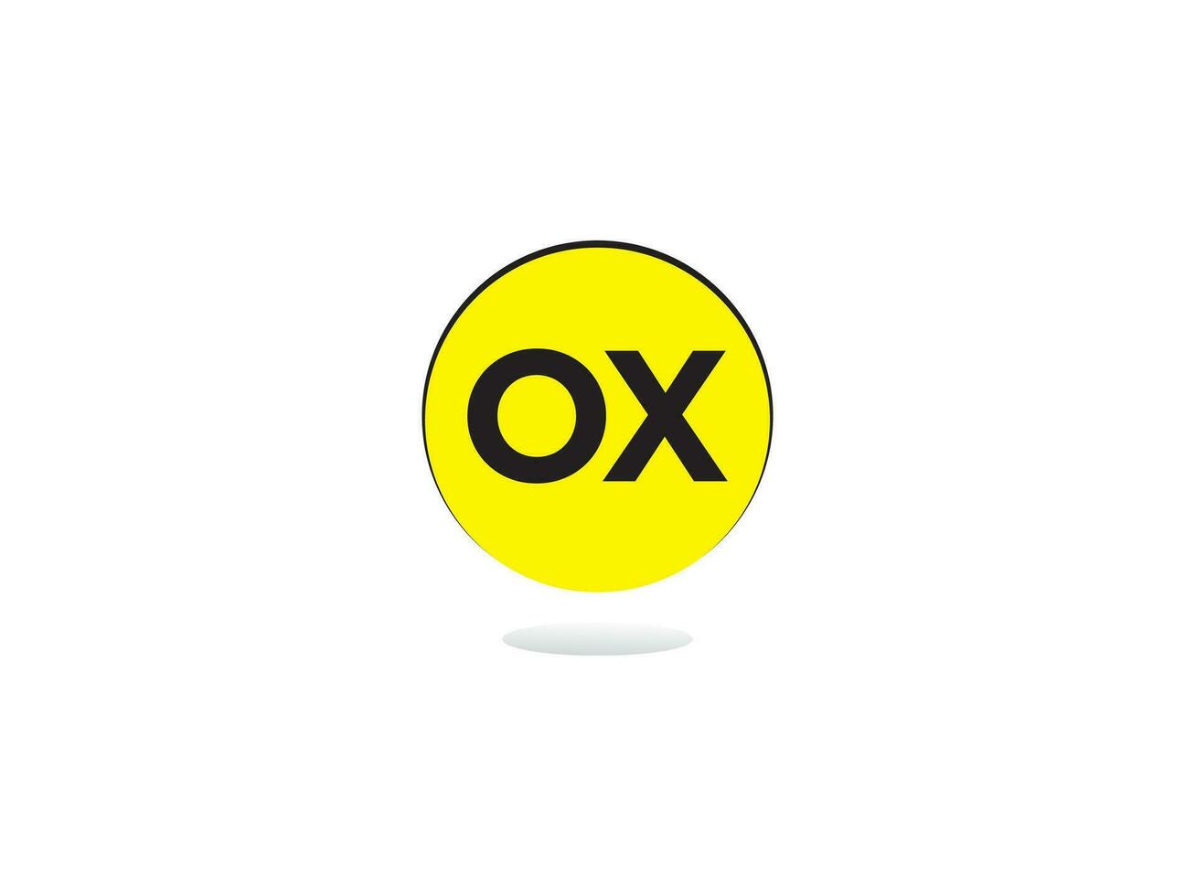 alfabet oxe logotyp bild, minimalistisk oxe första cirkel logotyp vektor