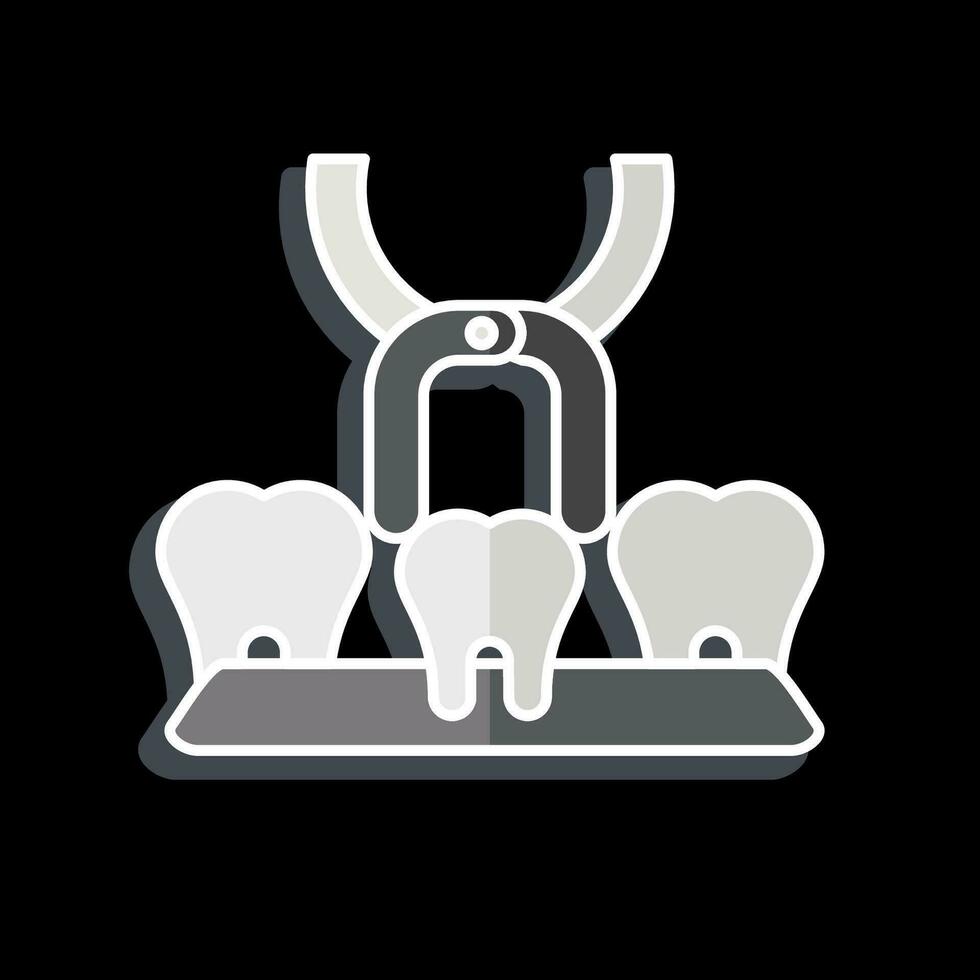 Symbol Zahn extra. verbunden zu Zahnarzt Symbol. glänzend Stil. einfach Design editierbar. einfach Illustration vektor