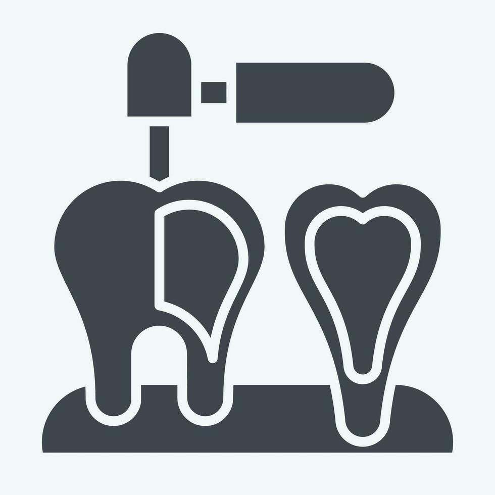 Symbol Endodontist. verbunden zu Zahnarzt Symbol. Glyphe Stil. einfach Design editierbar. einfach Illustration vektor