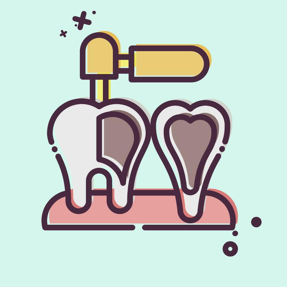 ikon endodontist. relaterad till tandläkare symbol. mbe stil. enkel design redigerbar. enkel illustration vektor