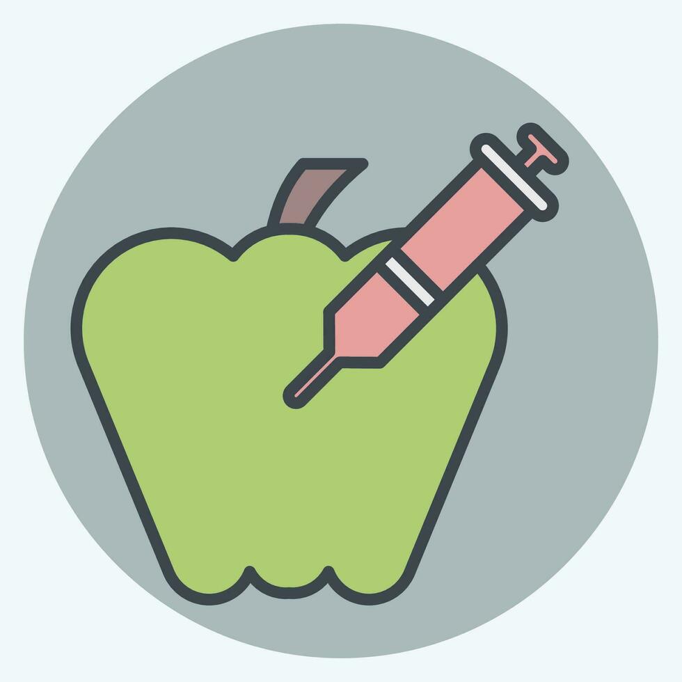 ikon förgiftade äpple. relaterad till förgifta symbol. Färg para stil. enkel design redigerbar. enkel illustration vektor