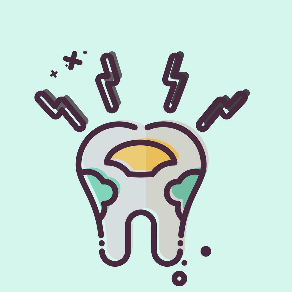 ikon förfallen tand. relaterad till tandläkare symbol. mbe stil. enkel design redigerbar. enkel illustration vektor