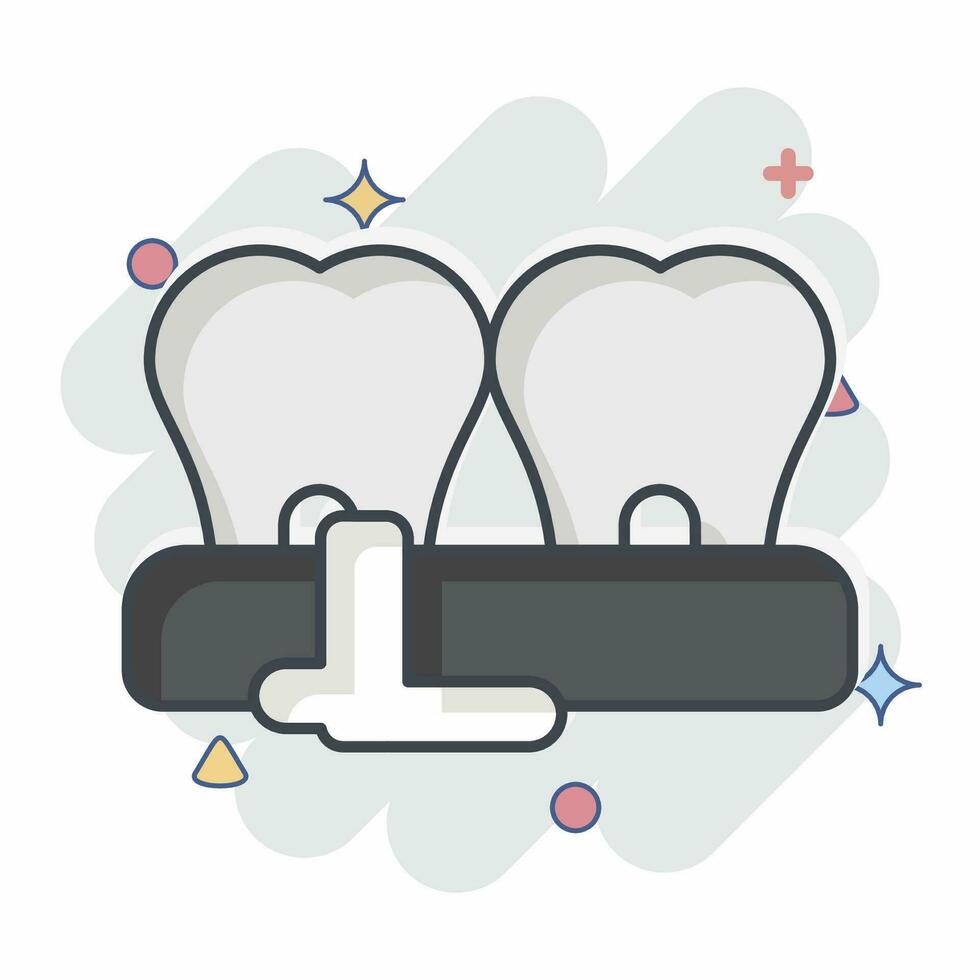 Symbol Zahnfleischentzündung. verbunden zu Zahnarzt Symbol. Comic Stil. einfach Design editierbar. einfach Illustration vektor