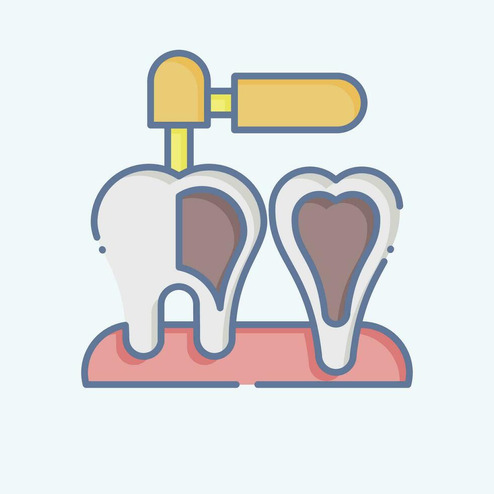 ikon endodontist. relaterad till tandläkare symbol. klotter stil. enkel design redigerbar. enkel illustration vektor