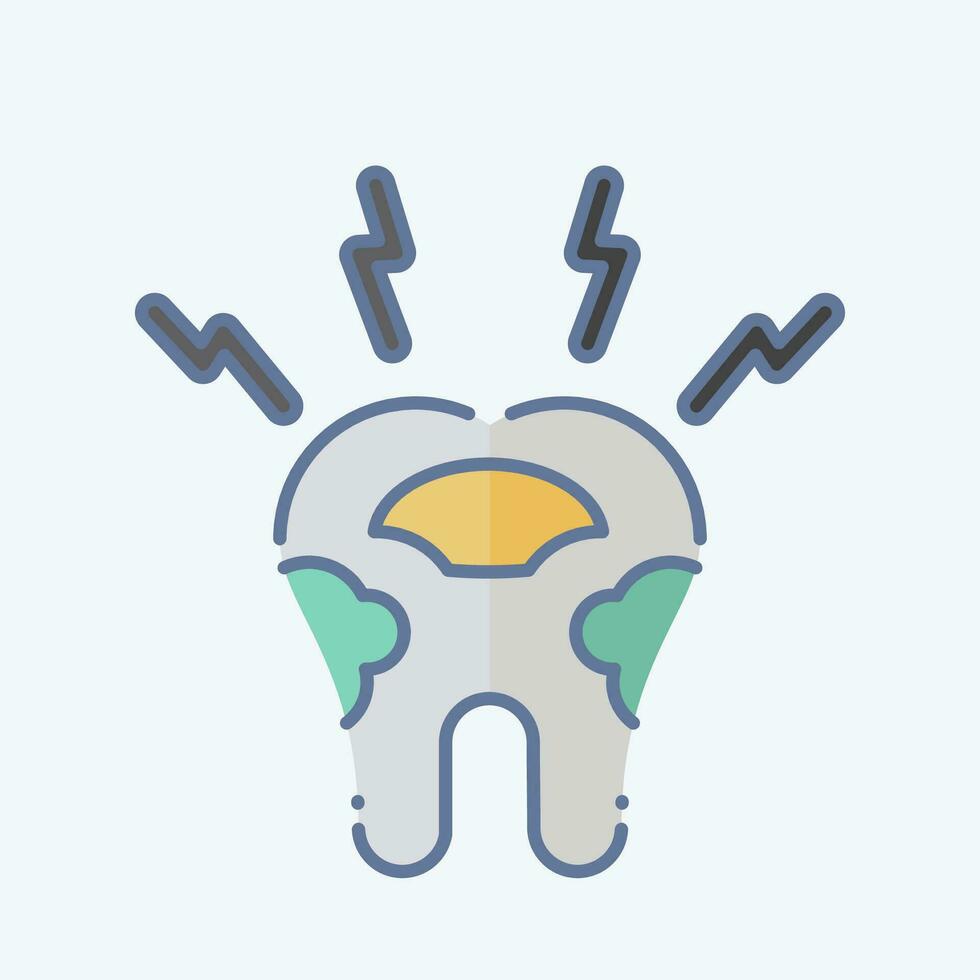 ikon förfallen tand. relaterad till tandläkare symbol. klotter stil. enkel design redigerbar. enkel illustration vektor