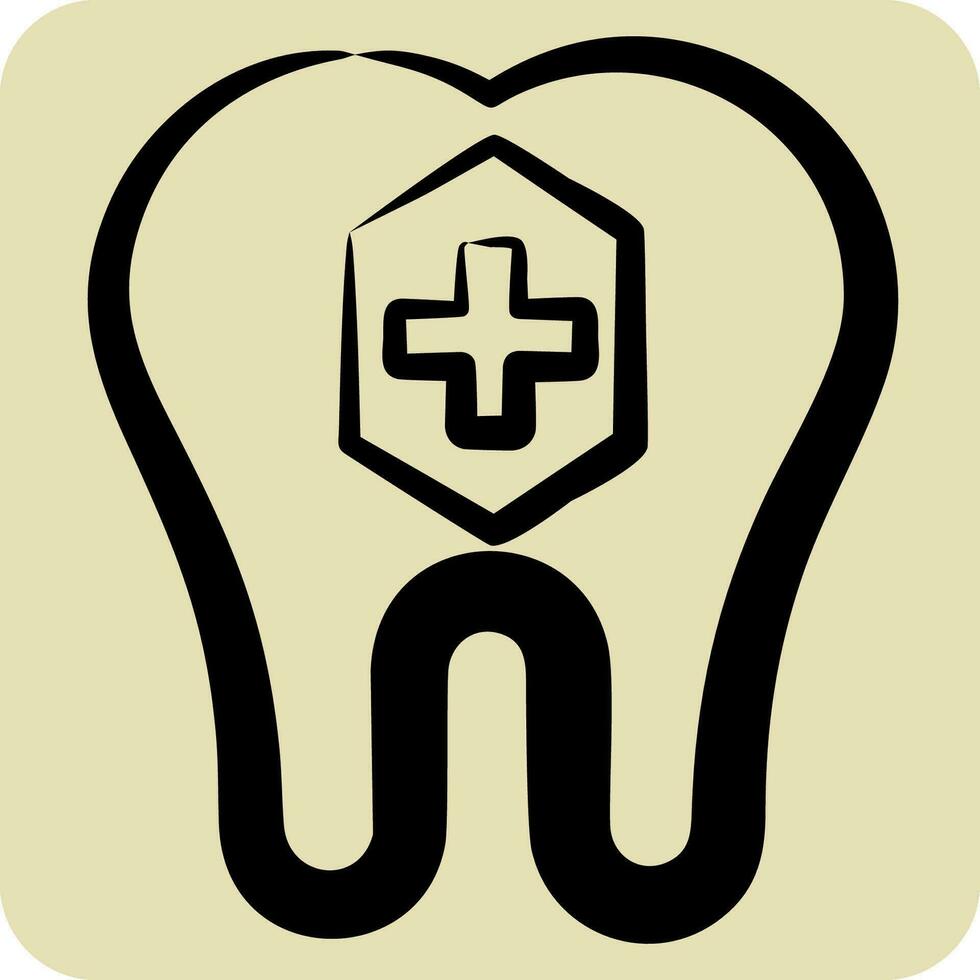 ikon fluorid. relaterad till tandläkare symbol. hand dragen stil. enkel design redigerbar. enkel illustration vektor