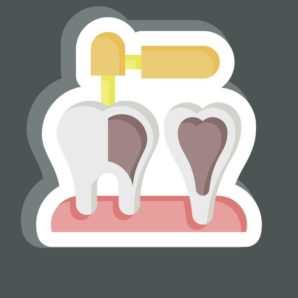 Aufkleber Endodontist. verbunden zu Zahnarzt Symbol. einfach Design editierbar. einfach Illustration vektor