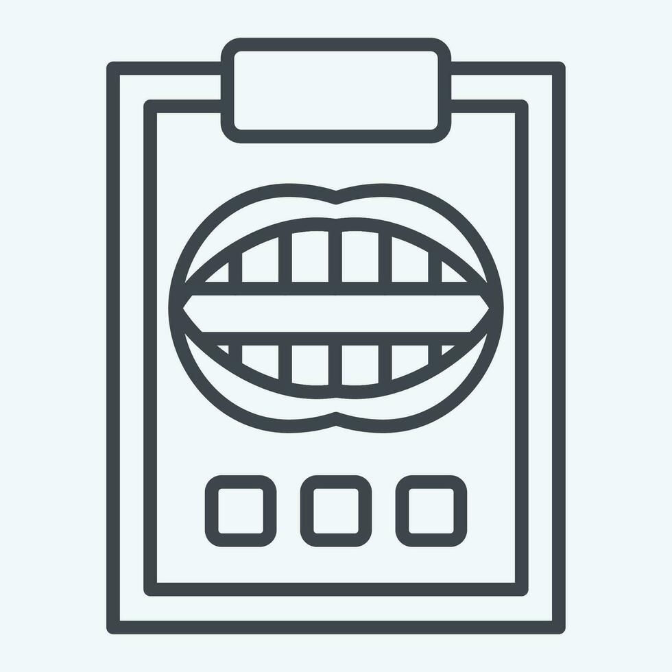 ikon dental Rapportera. relaterad till tandläkare symbol. linje stil. enkel design redigerbar. enkel illustration vektor