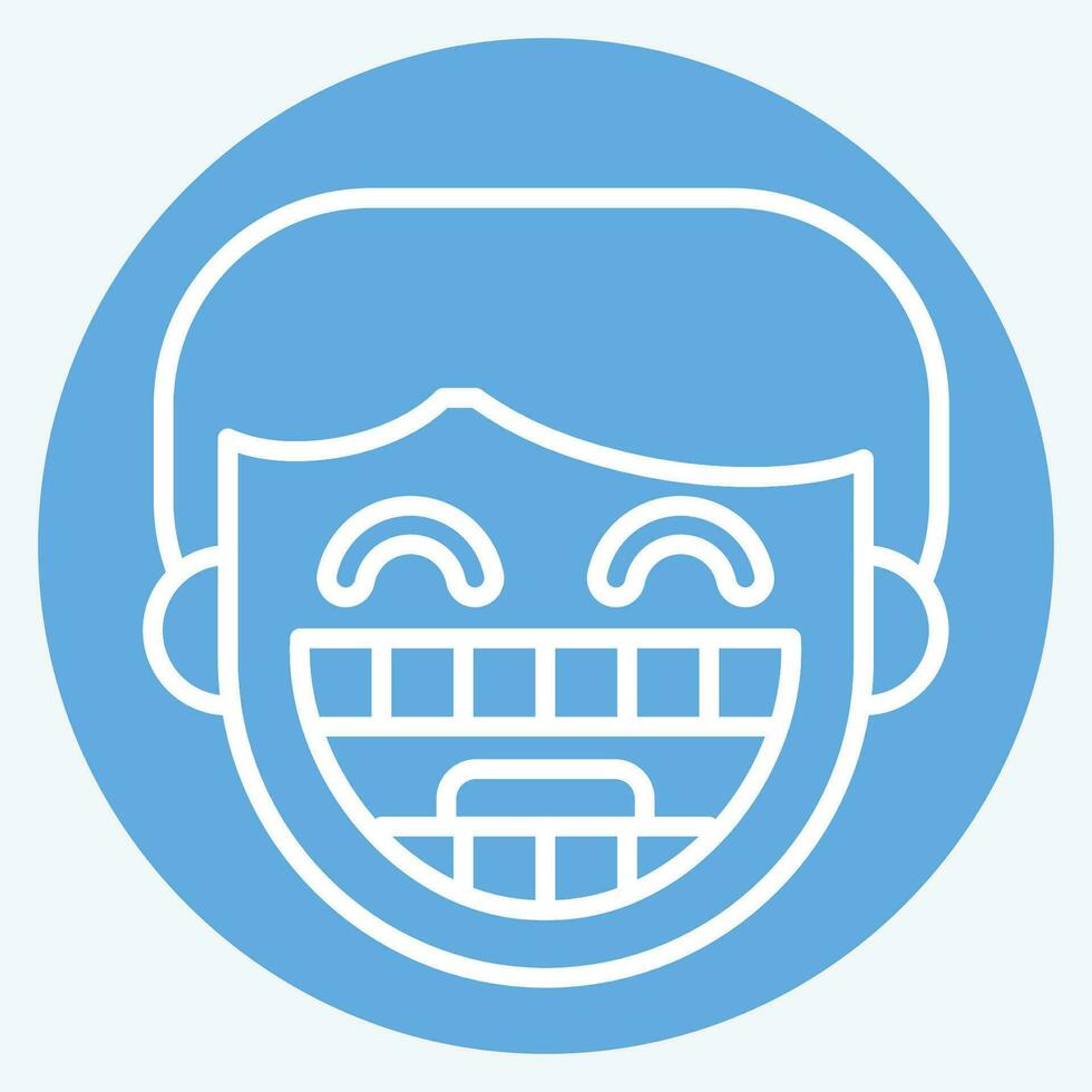 Symbol Dental Zahnspange. verbunden zu Zahnarzt Symbol. Blau Augen Stil. einfach Design editierbar. einfach Illustration vektor