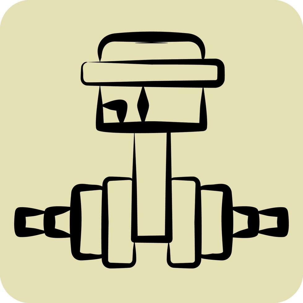 Symbol Kurbelwelle. verbunden zu Auto Instandhaltung Symbol. Hand gezeichnet Stil. einfach Design editierbar. einfach Illustration vektor