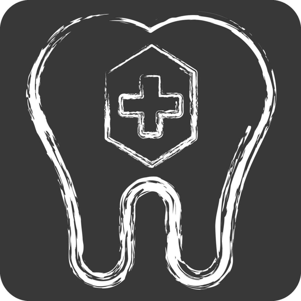 ikon fluorid. relaterad till tandläkare symbol. krita stil. enkel design redigerbar. enkel illustration vektor