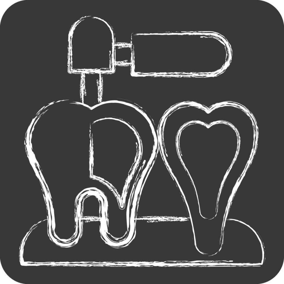 Symbol Endodontist. verbunden zu Zahnarzt Symbol. Kreide Stil. einfach Design editierbar. einfach Illustration vektor
