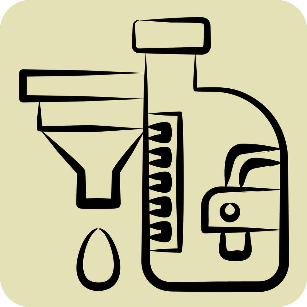 Symbol automatisch Getriebe Flüssigkeit. verbunden zu Auto Instandhaltung Symbol. Hand gezeichnet Stil. einfach Design editierbar. einfach Illustration vektor