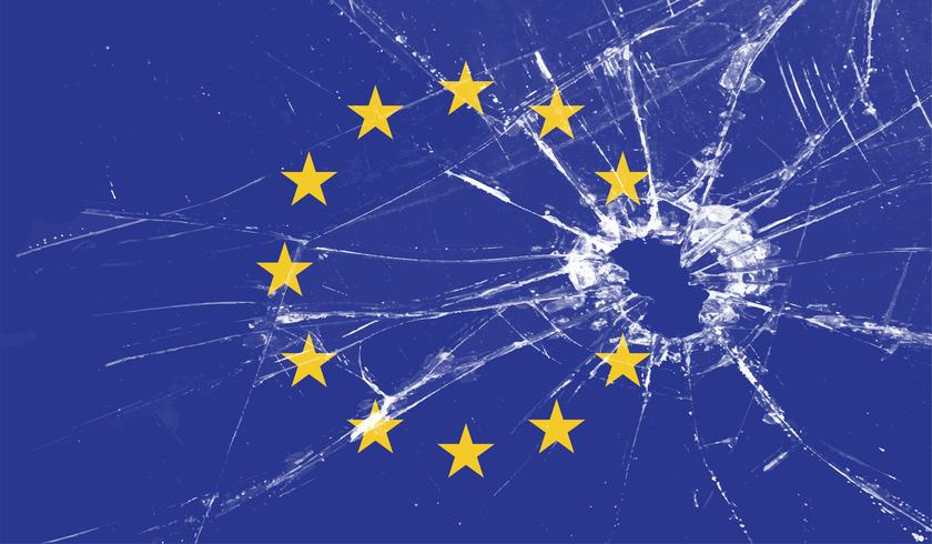 Storbritanniens stjärna skott från EU-flaggan, vektor illustration