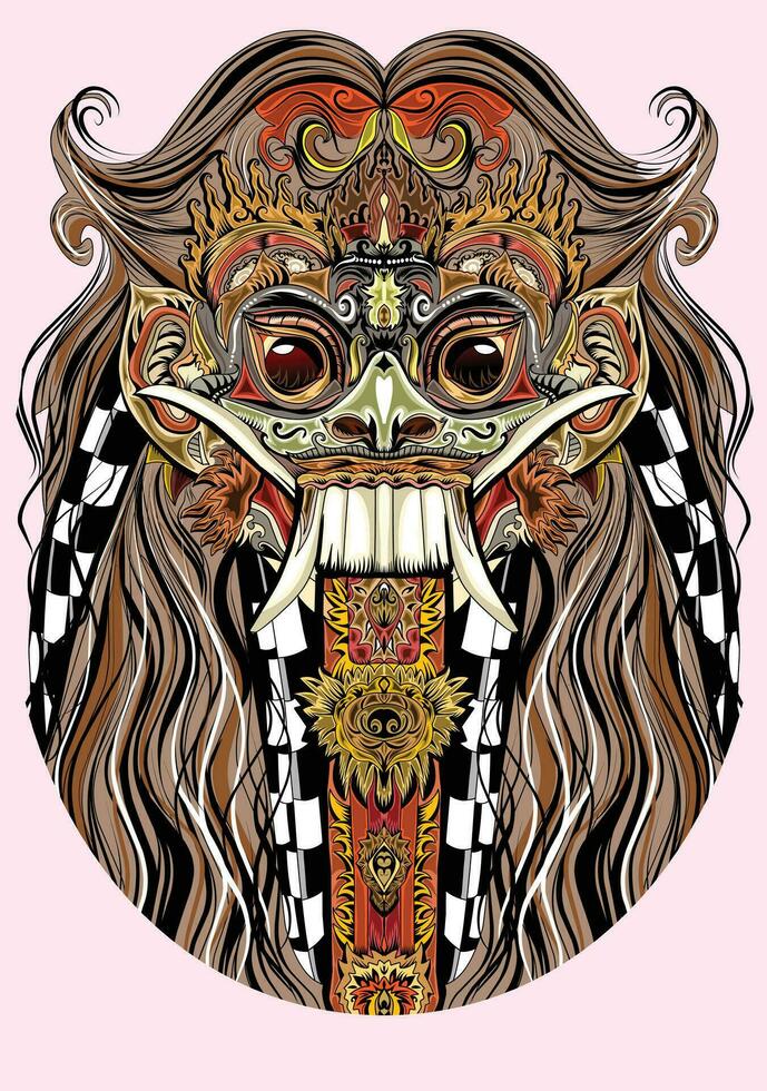 ein Vektor Bild von ein barongan Maske von Bali, Indonesien