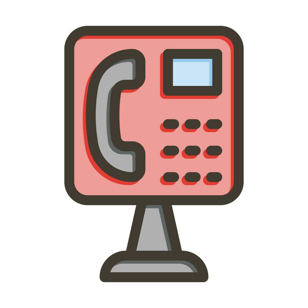 offentlig telefon vektor tjock linje fylld färger ikon för personlig och kommersiell använda sig av.