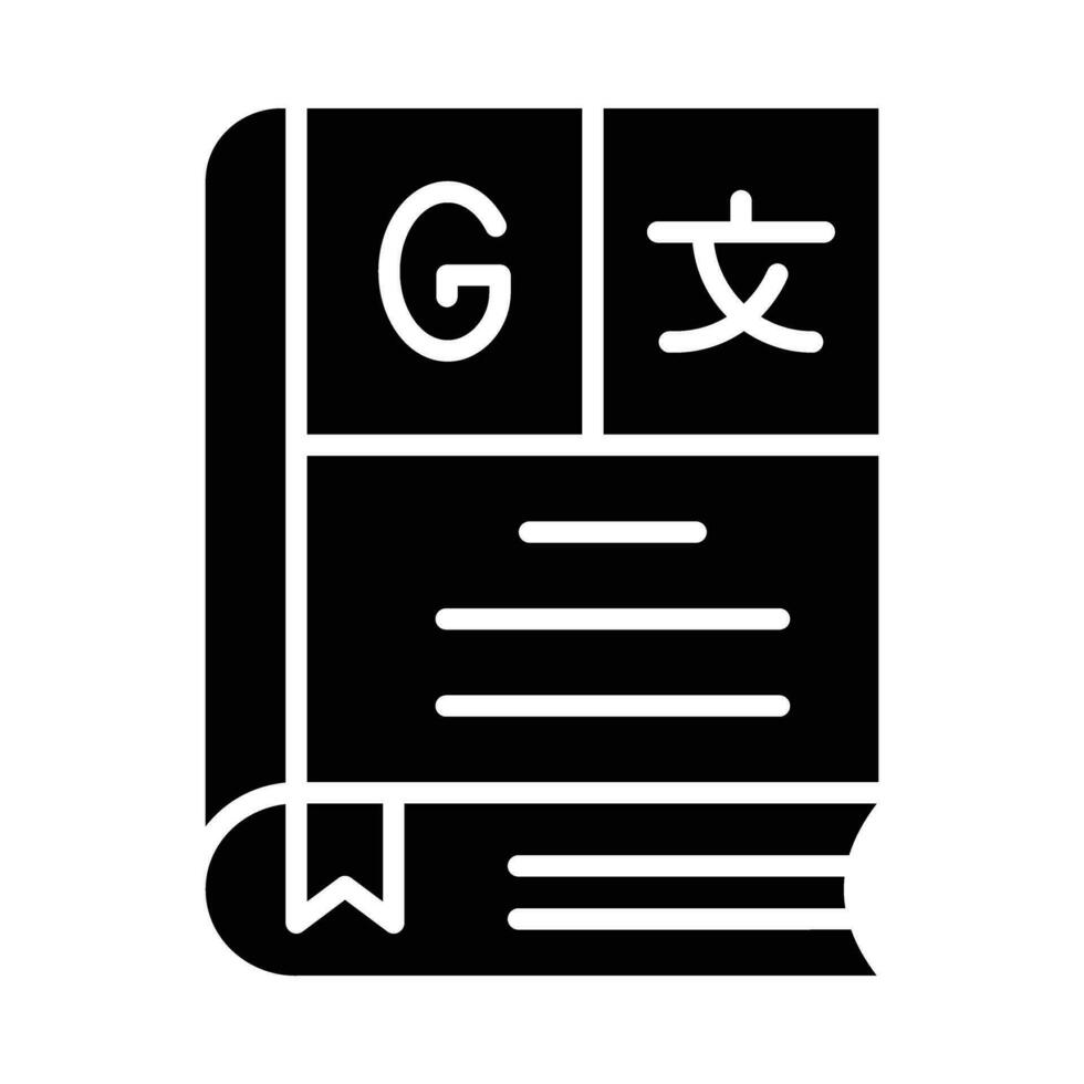 Wörterbuch Vektor Glyphe Symbol zum persönlich und kommerziell verwenden.