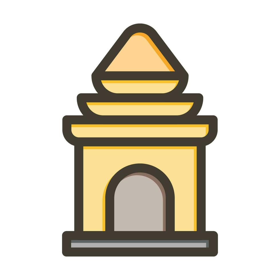 Tempel Vektor dick Linie gefüllt Farben Symbol zum persönlich und kommerziell verwenden.