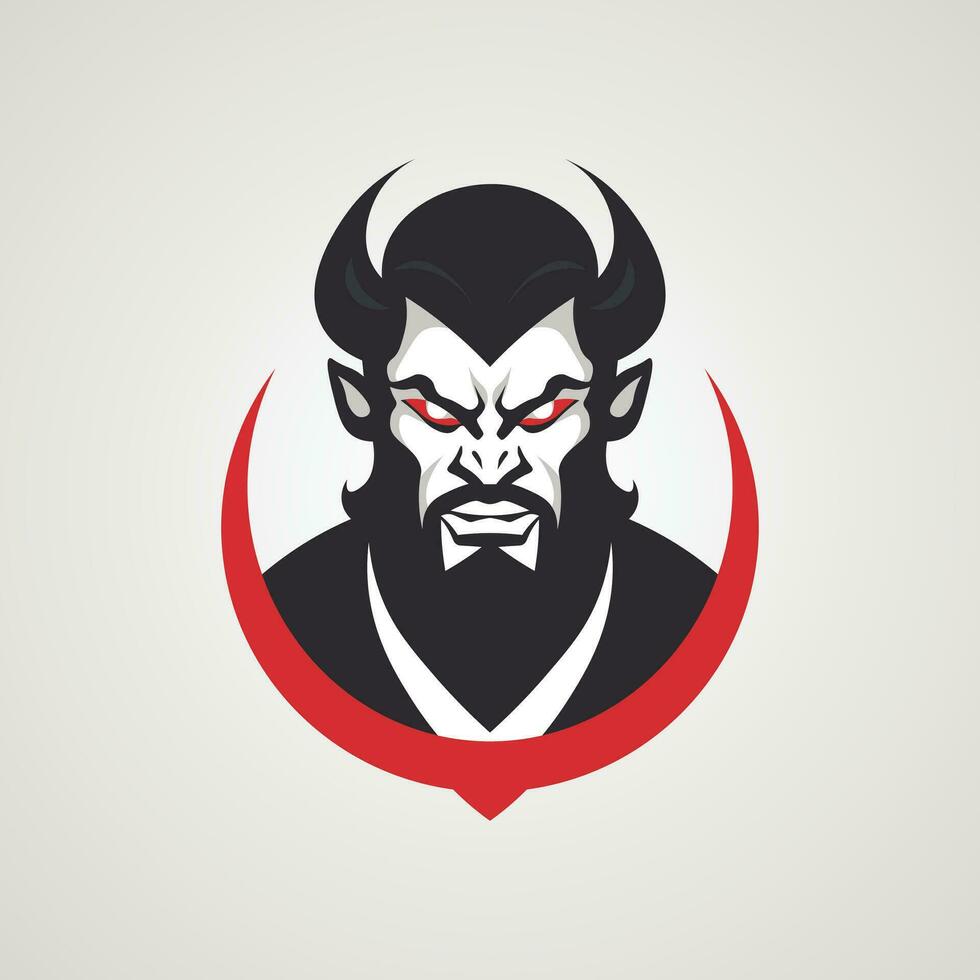 Vampir Teufel Dämon böse Mann Maskottchen Logo Design Vektor Illustration