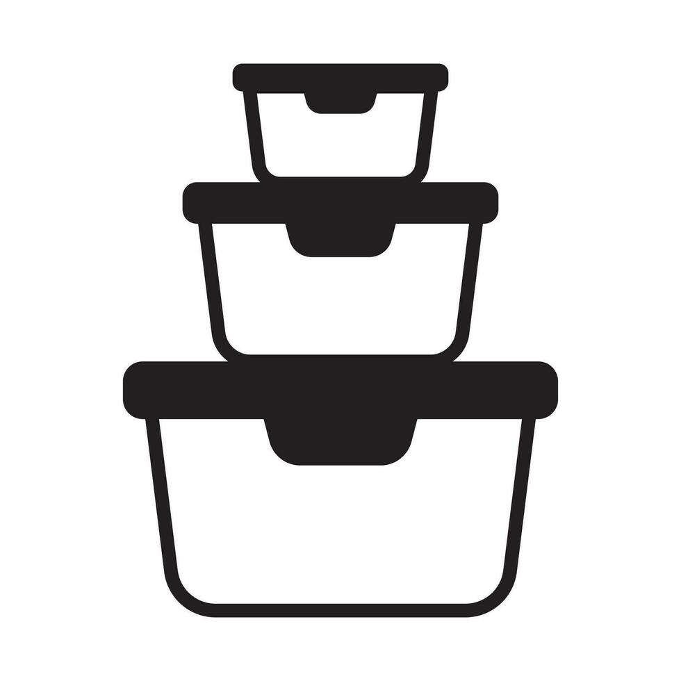 Essen Container Symbol. Brotdose Symbol. organisieren Essen Lager Behälter. Vektor Symbol isoliert auf Weiß Hintergrund.