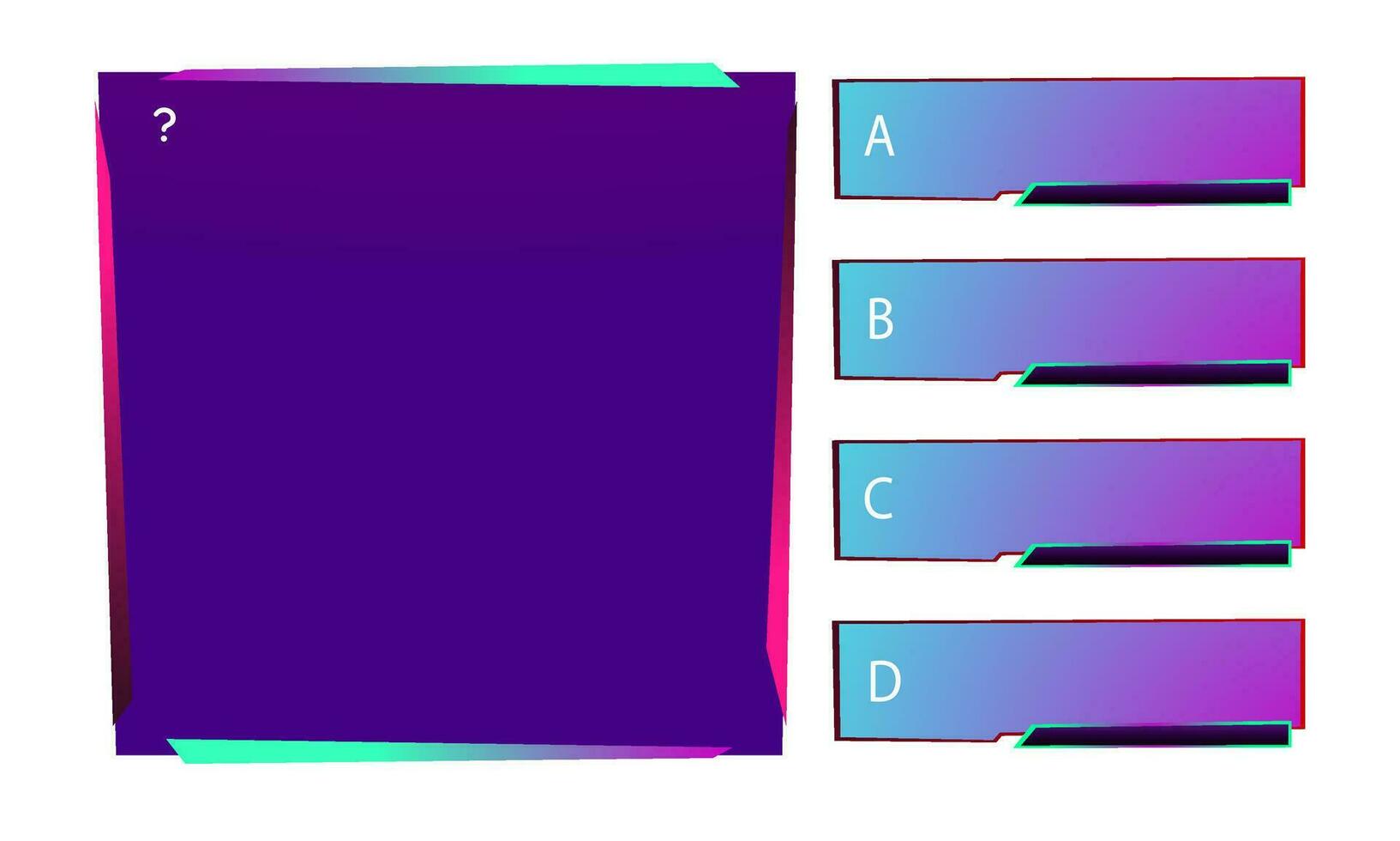 Frage und Antworten Vorlage Ultra Neon- Stil auf Weiß Hintergrund vektor
