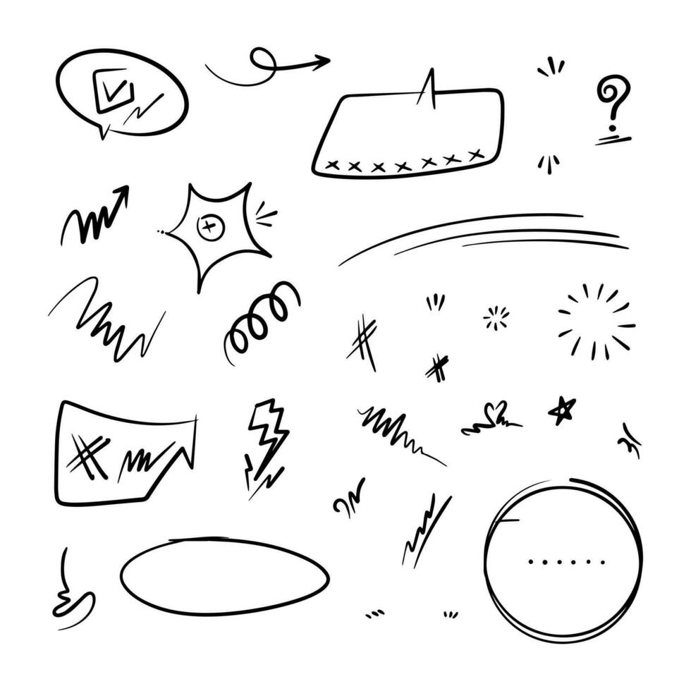 doodle element vektor set, för konceptdesign.