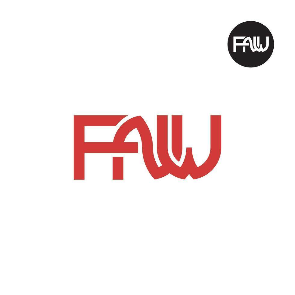 Brief fnw Monogramm Logo Design vektor