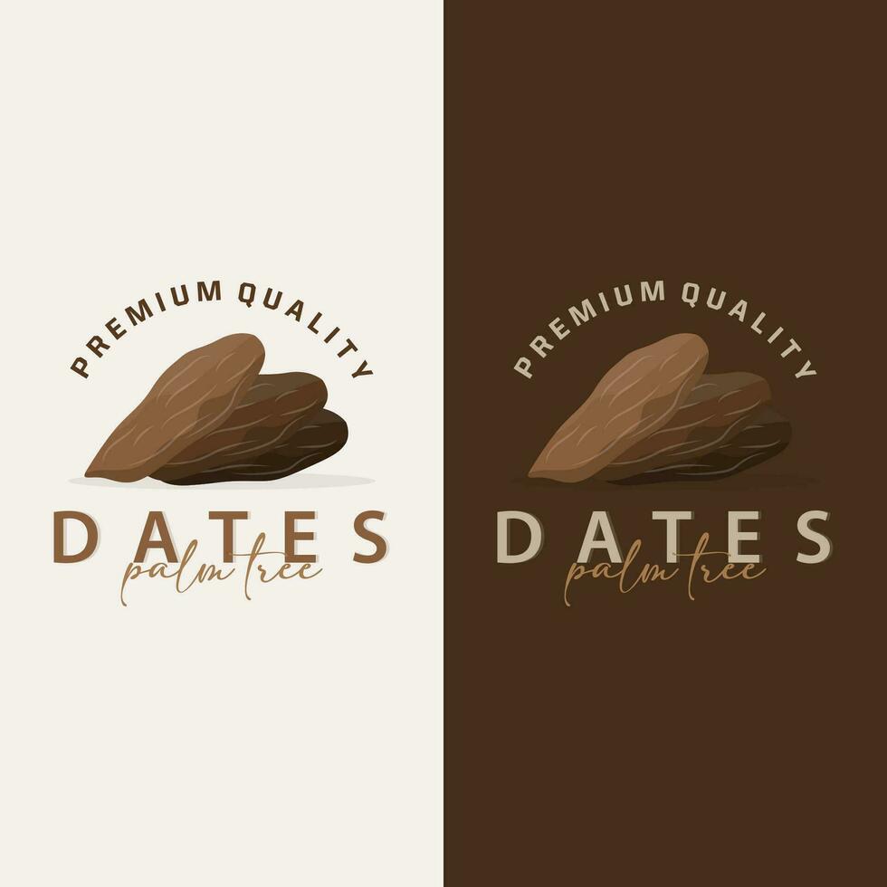 datum frukt logotyp, elegant minimalistisk premie design, ljuv datum frukt logotyp mall illustration vektor