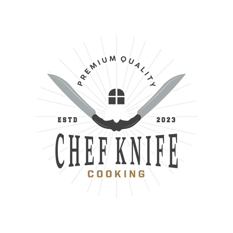 Küche Messer Logo, Koch Messer Logo Vektor Design Illustration Vorlage