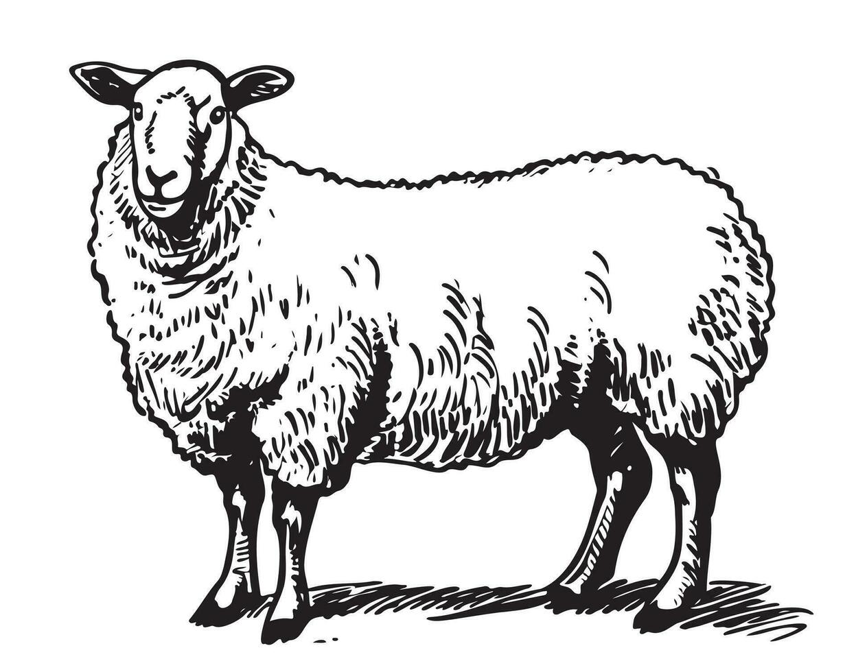 süß Schaf Zucht skizzieren Hand gezeichnet im Gekritzel Stil Vektor Illustration Karikatur