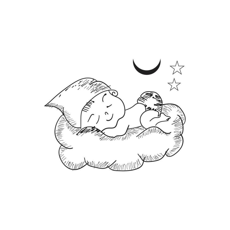 süß Baby Mond Vektor Illustration Design