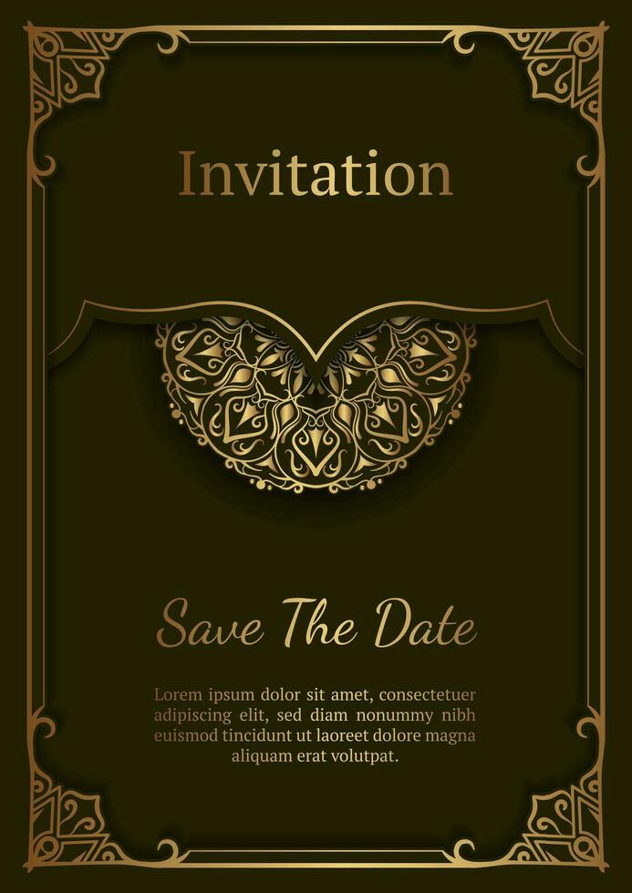 Jahrgang Einladung Karte, mit Mandala Ornament vektor