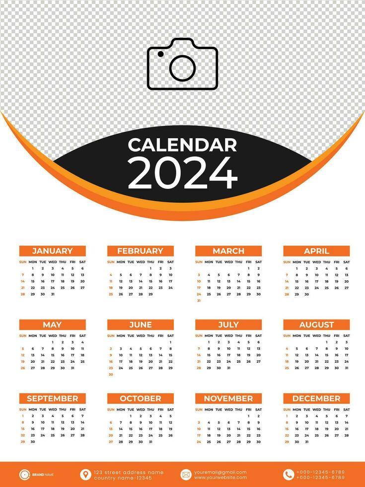 2024 Kalender mit wöchentlich Start auf Sonntag vektor