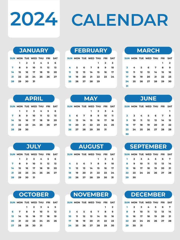 2024 Kalender Vorlage zum Geschäft Profis vektor