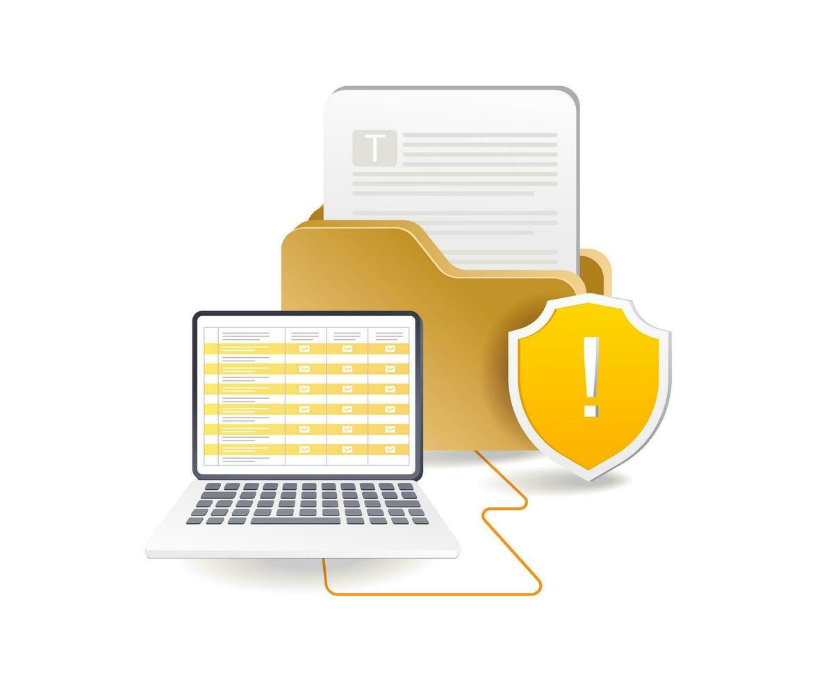 detaljer av de mapp data säkerhet analys checklista vektor