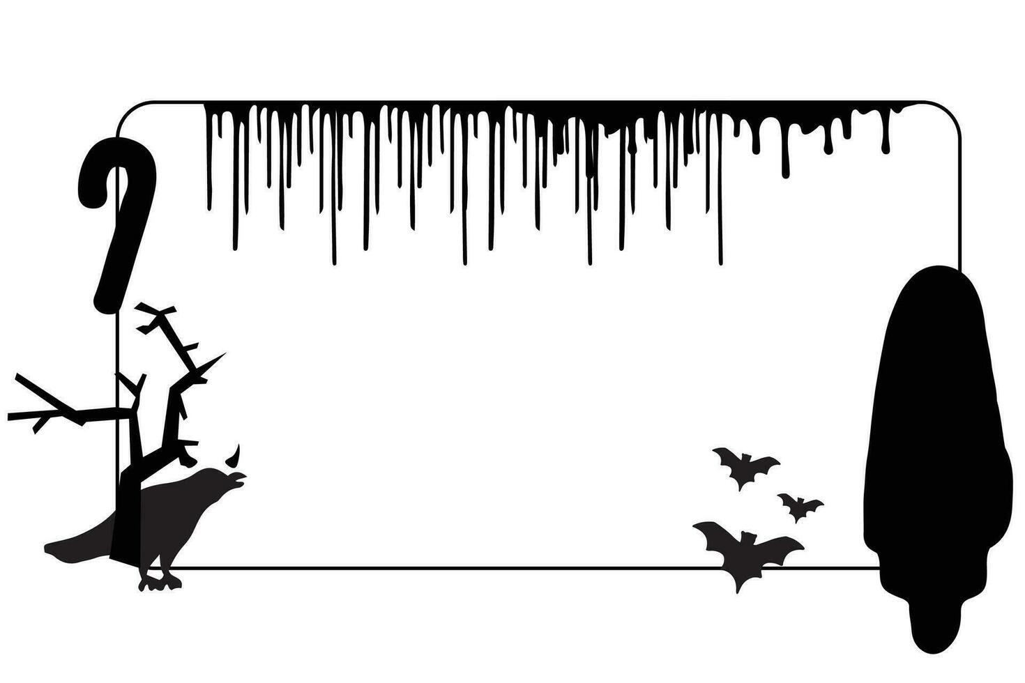 läskigt silhuett bakgrund, träd, fladdermöss och hus staket lämplig för halloween bakgrund i oktober vektor illustration