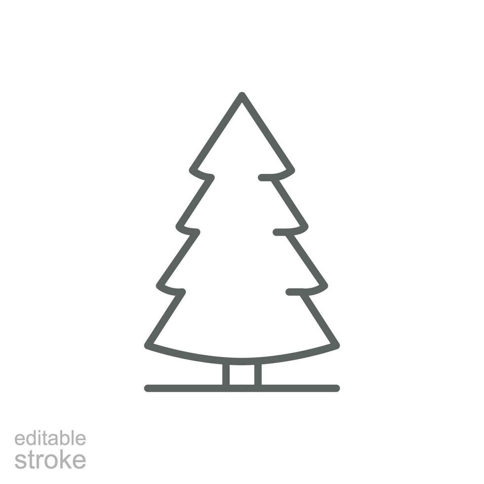 tall träd ikon. enkel översikt stil. gran, gran, vintergröna, timmer, ceder, skog begrepp. tunn linje symbol. vektor illustration isolerat. redigerbar stroke.