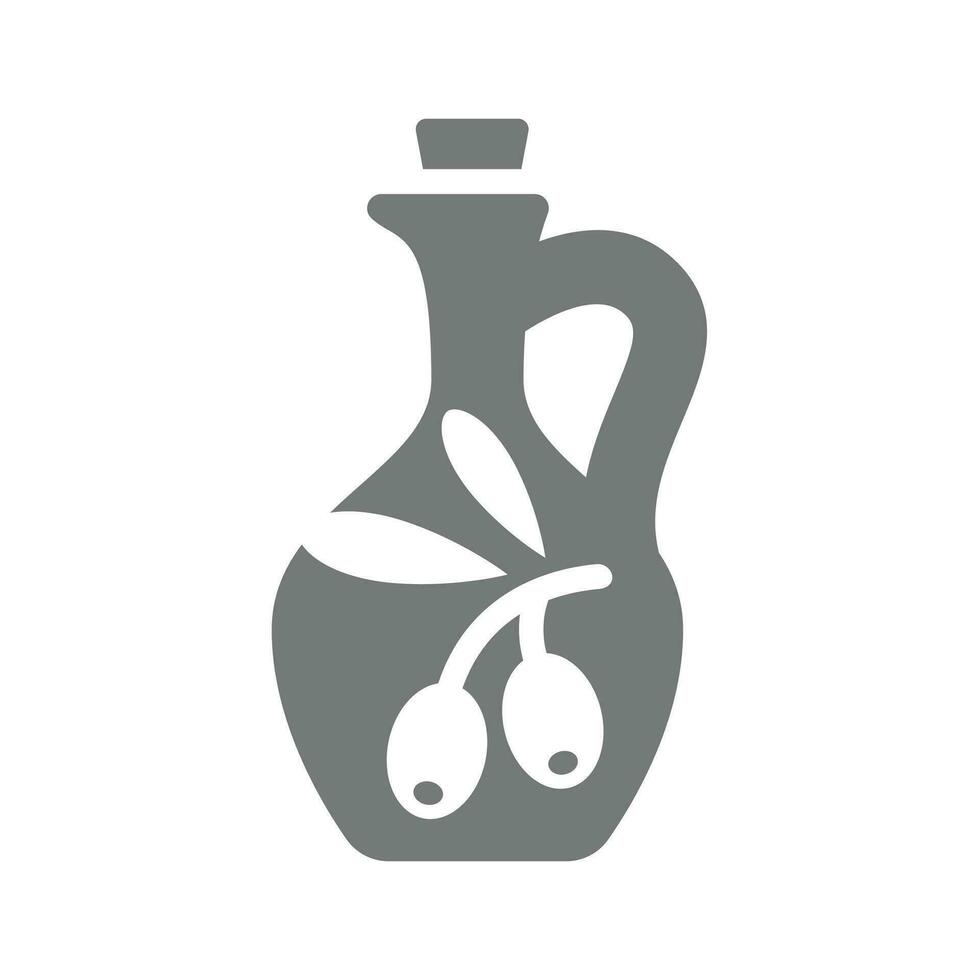 Olive Öl Kork Karaffe Vektor Symbol. Olive Jahrgang Flasche Logo.