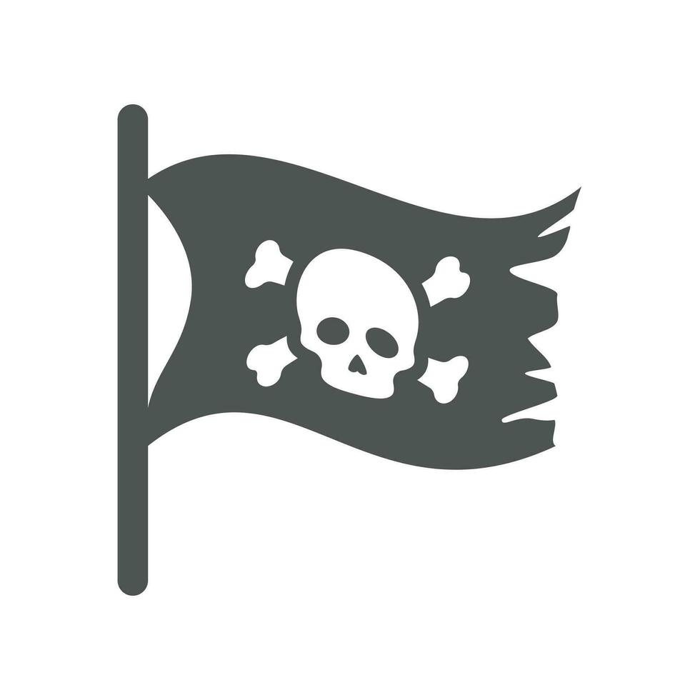 Pirat winken Flagge mit Schädel und Knochen Symbol. gekreuzte Knochen Piraten Symbol. vektor