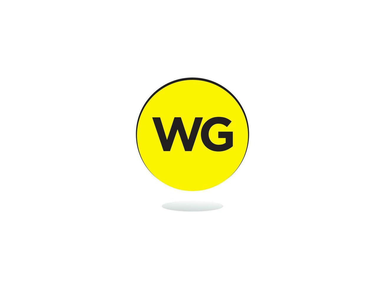 modern wg logotyp brev, första wg logotyp ikon vektor
